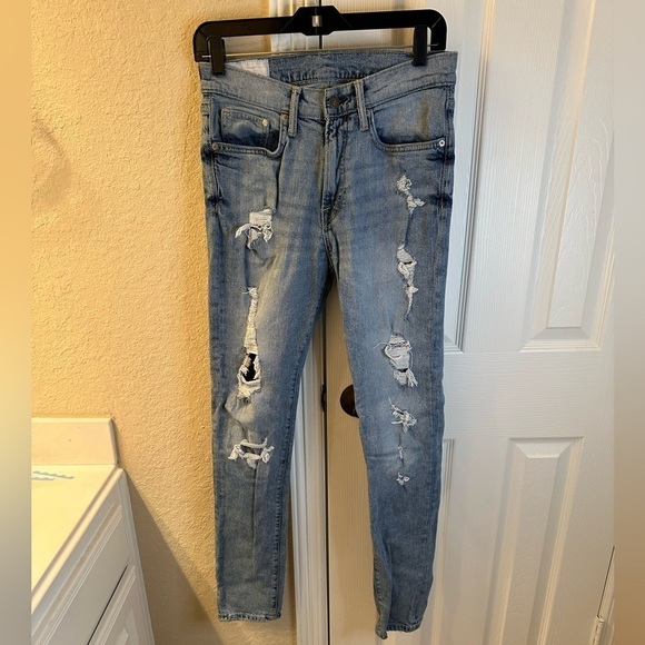 H&M Light Blue Distressed Skinny Jeans - Picture 1 of 8